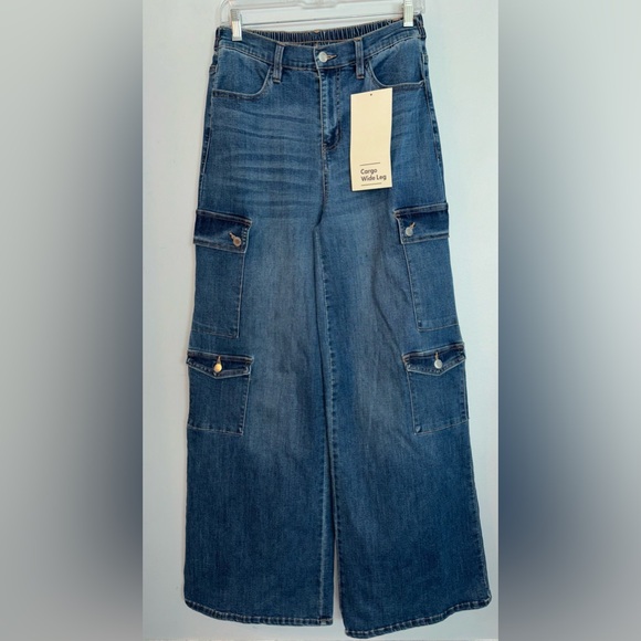 🆕 No Boundaries Wide Leg Cargo Pants, Size Small - Picture 1 of 3